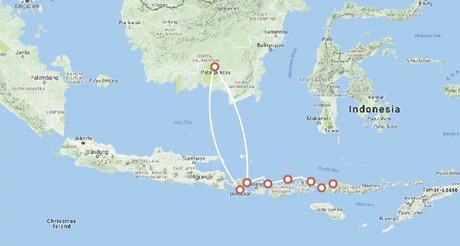 Map for Orangutans And Dragons - Indonesia Sailing