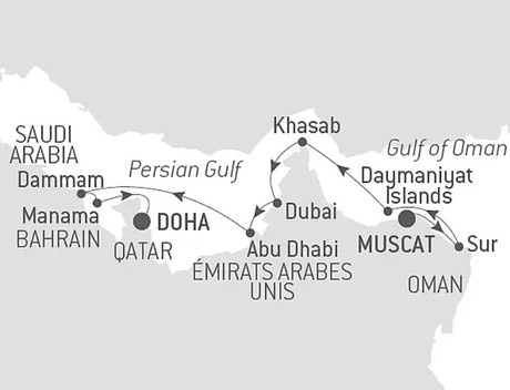 Map for Oriental Wonders & Civilisations - Arabian Peninsula Cruise