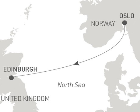 Map for Ocean Voyage: Oslo - Edinburgh