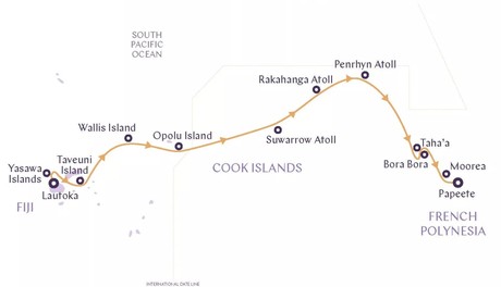 Map for Pacific Islands: Cook Islands & French Polynesia