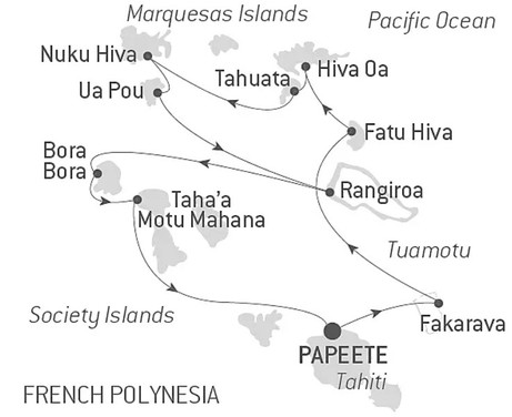Map for Marquesas in Depth, Tuamotus & Society Islands
