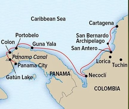 Map for Panama and Colombia: Exploring the Caribbean Coast