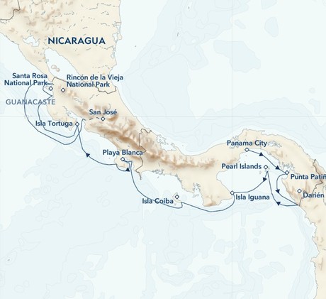 Map for Panama and Costa Rica’s Pacific Coast: A Central America Odyssey