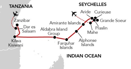 Map for Passage through the Seychelles