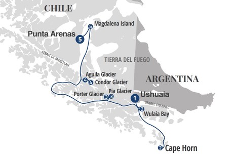 Map for Patagonian Explorer - Small Ship Cruise