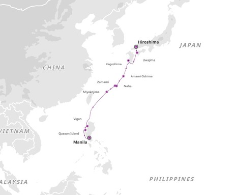Map for Pearls of the Pacific: Exploring the Philippines and Japan