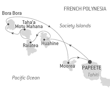 Map for Pearls of The Society Islands - French Polynesia Luxury Cruise