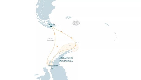 Map for Antarctic Peninsula in Depth - From Ushuaia to Ushuaia Expedition Cruise