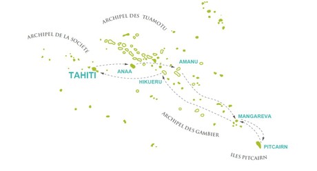 Map for Cruise In The Pitcairn Islands: Meeting the Descendants of the Bounty Mutineers