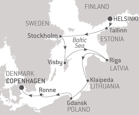 Map for Historic Cities of the Baltic Sea