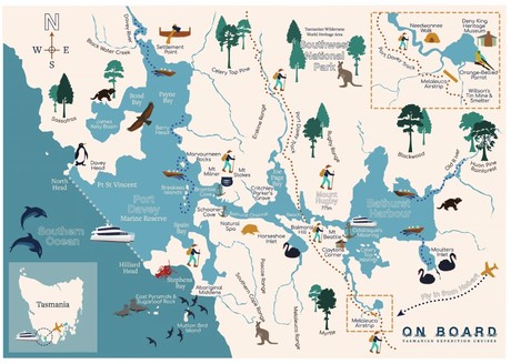 Map for Port Davey Escape Photography Tasmania Expedition