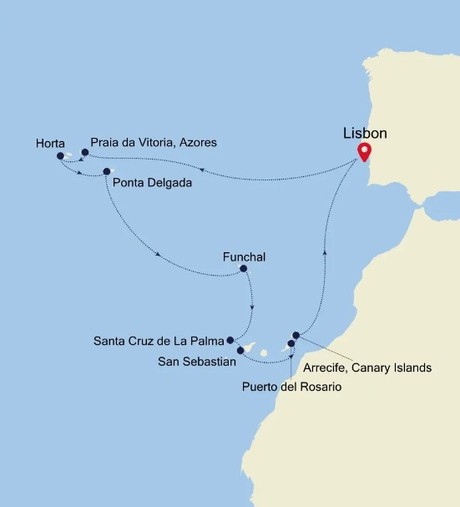 Map for Lisbon to Lisbon