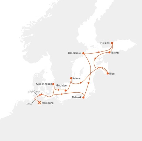 Map for Pure Baltic Sea: Hanseatic League, Hygge and Highlights Cruise