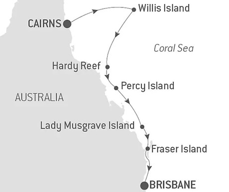 Map for Queensland’s Islands and Reefs aboard Le Laperouse