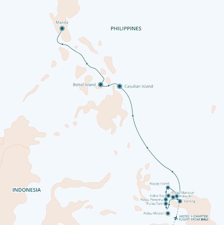 Map for Raja Ampat and Philippines: The Last Paradise on Earth