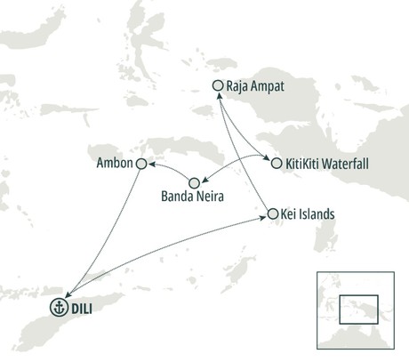 Map for Raja Ampat: Nature’s Richest Realm Small Ship Cruise