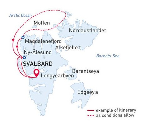 Map for In the Realm of the Polar Bear - West Svalbard Expedition Cruise