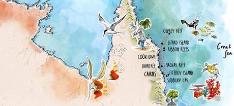 Map for Outerknown Adventures on the Great Barrier Reef
