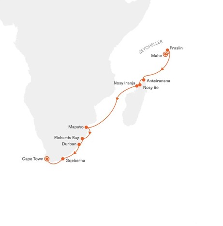 Map for The Rhythm of Africa Small Ship Cruise