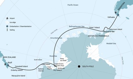 Map for Ross Sea with Helicopters - January
