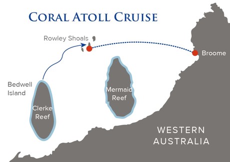 Map for Rowley Shoals Cruise - Coral Atoll