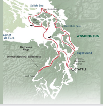 Map for San Juan Islands and Olympic National Wilderness aboard the Safari Quest 