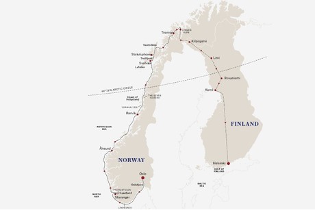 Map for Savour the Northern Lights - North (Spring 2027)