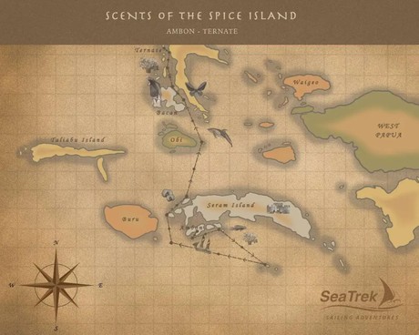 Map for SeaTrek The Scents of the Spice Islands with Dr George Beccaloni, Zoologist and Wallace Expert