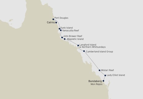 Map for Science & Conservation on the Great Barrier Reef Cruise