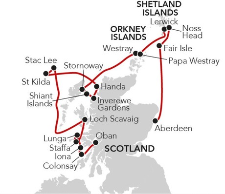 Map for Scottish Island Odyssey - An Expedition through the Hebridean, Orkney & Shetland Islands