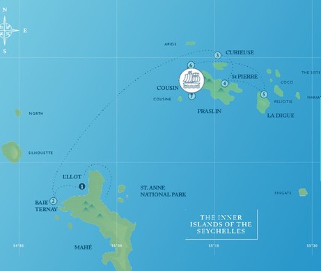 Map for The Seychelles From May to October