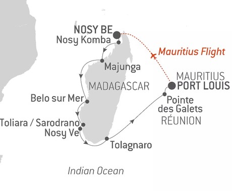 Map for The Secret Side of Madagascar - 15 Days from Nosy Be to Port Louis