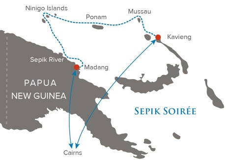 Map for Sepik Soirée - Sepik River Cruise