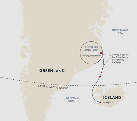 Map for Serene Greenland - Exploring the Largest Fjord System on Earth