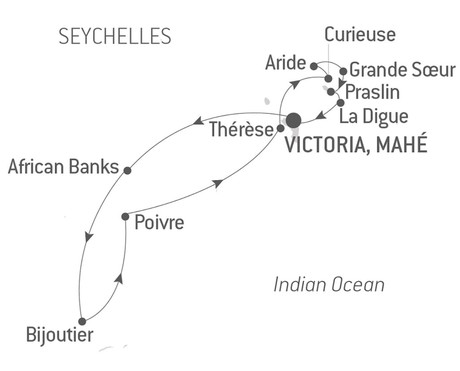 Map for The Seychelles Under the Trade Winds