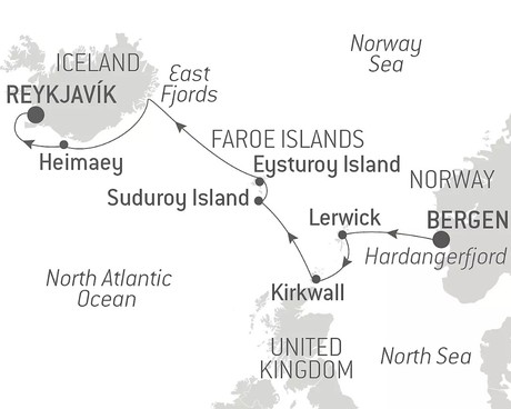 Map for Shetland, Faroe, Iceland: Wild Islands & Lands of Legends