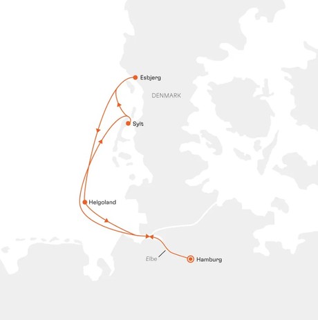 Map for Short Cruise North Sea: A Short Break between Low and High Tide