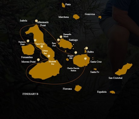 Map for Galaxy Sirius Galapagos Cruise B