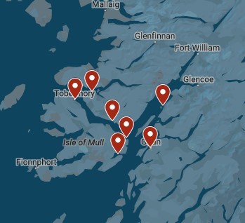 Map for The Sounds of Mull and Linnhe Wildlife Scotland Cruise