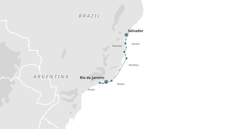 Map for Soul, Samba and Sea: Journey to the Heart of Brazil
