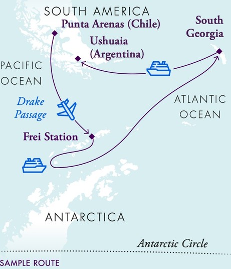 Map for South Georgia & the Falkland Islands - A True Adventure Experience 2026