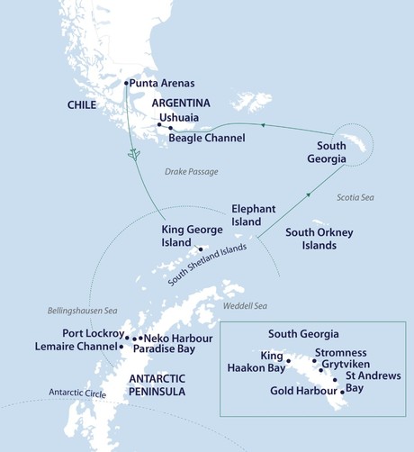 Map for South Georgia & Antarctica: Through the Lens