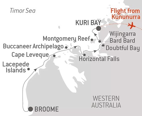 Map for Southern Kimberley Sailing Expedition