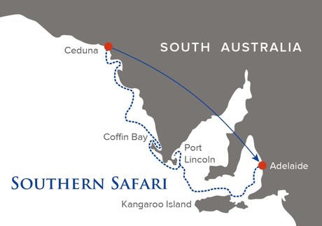 Map for Southern Safari - Australia Cruise