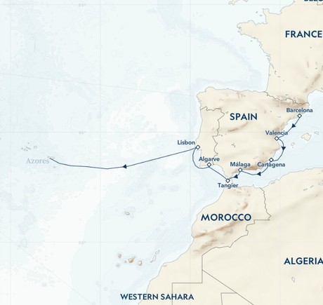 Map for Spain, Portugal and Morocco: Atlantic Horizons