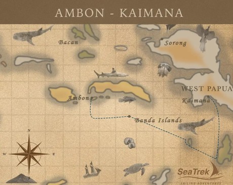 Map for From the Spice Islands to the Whale Sharks - From Ambon to Kaimana