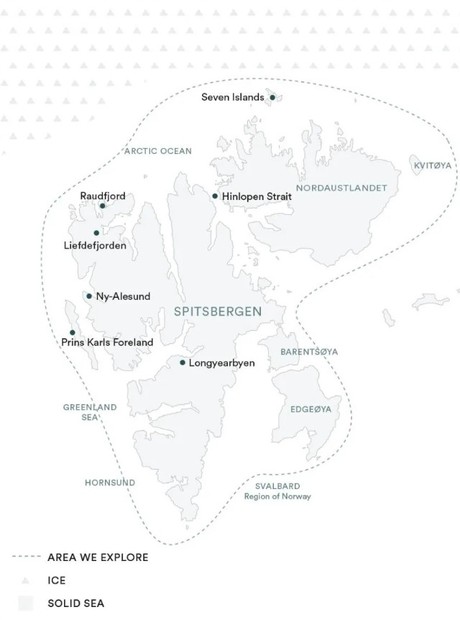 Map for Svalbard Pioneer - Svalbard Circumnavigation Cruise