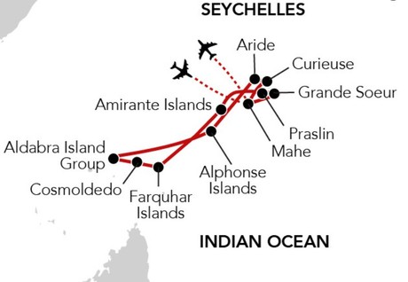 Map for Splendours of the Seychelles