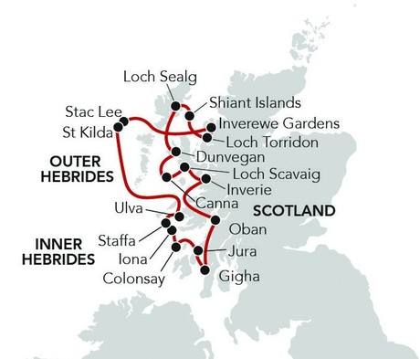 Map for Spring in the Hebrides - Discover the Lochs, Castles & Gardens of the Hebrides