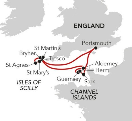 Map for Spring in the Isles - Discover the Isles of Scilly & Channel Islands